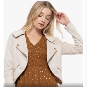 Mine zipper hemmed Suede jacket